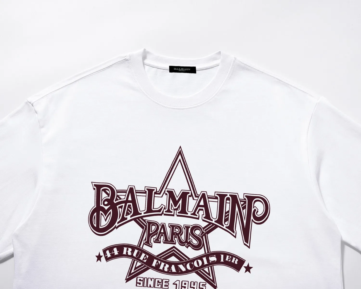 "High Quality" BALMAIN Official Same Style Short-sleeved T-shirt 2024 Spring and Summer New Arrival Heavy Industry Printing Original Imported Customized Gram Double Yarn Pure Cotton High-density Threaded Same Style Fabric Loose Fit Super Versatile Very Suitable for Men and Women A Must-Have Color: Black White Sizes: S M L XL XXL